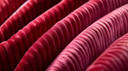 Detailed close-up of velveteen corduroy fabric, highlighting its rich texture and warm hues, ideal for fashion, product, and educational use. Velvetfern. Illustration