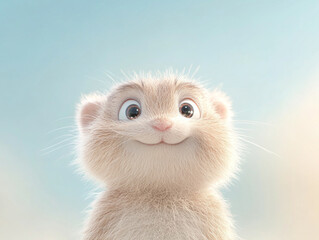 Adorable Smiling Hamster 3D Illustration