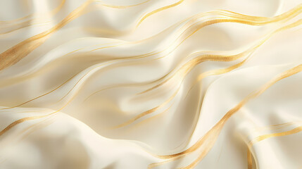 Ivory silk with a subtle abstract design of fine golden threads suggesting luxury and elegance. Velvetfern. Illustration