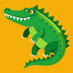 illustration of a  cartoon crocodile 