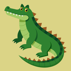 illustration of a  cartoon crocodile 