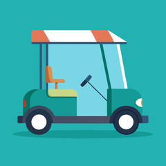 vector illustration of a golf cart