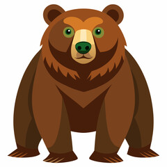 grizzly bear isolated on white