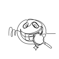 continuous line drawing teeth zoom with magnifying glass