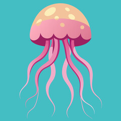 jellyfish on blue background