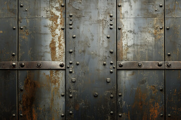 Fototapeta premium Wall made of rusty old metal background..