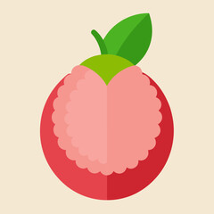 vector illustration of a lychee