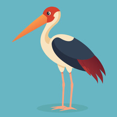 marabou stork vector art