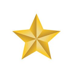 Obraz premium Gold star icon. Gold shiny star for decoration. Flat vector illustration isolated on white background.