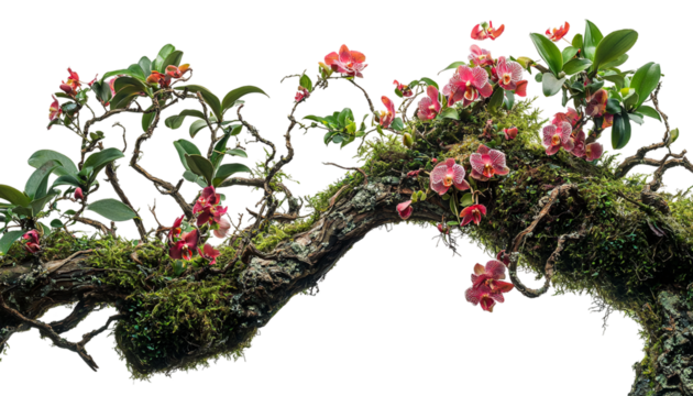 Twisted wild liana messy jungle vines plant png