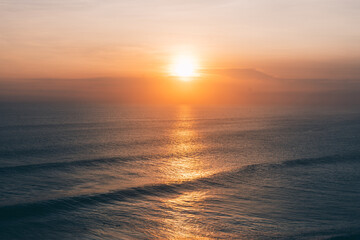 Background of sunset over the sea in the tropics