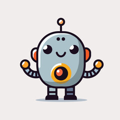 Obraz premium Gray Vector Robot: A Blend of Simplicity and Technology