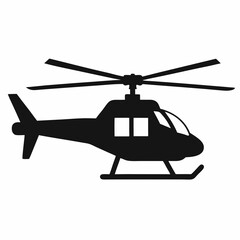 Black Helicopter Vector Graphic
