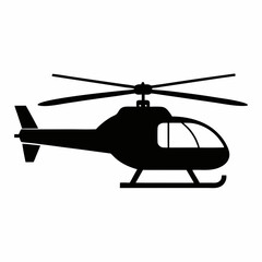Black Helicopter Vector Graphic