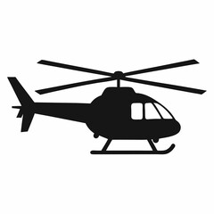 Black Helicopter Vector Graphic