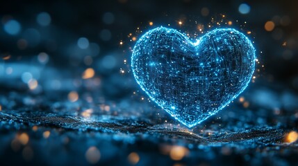 Blue Heart as the CPU of Love: A Generative AI Digital Illustration