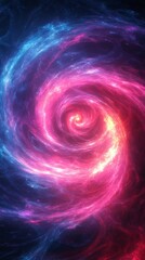 Cosmic swirl of vibrant pink and blue nebula