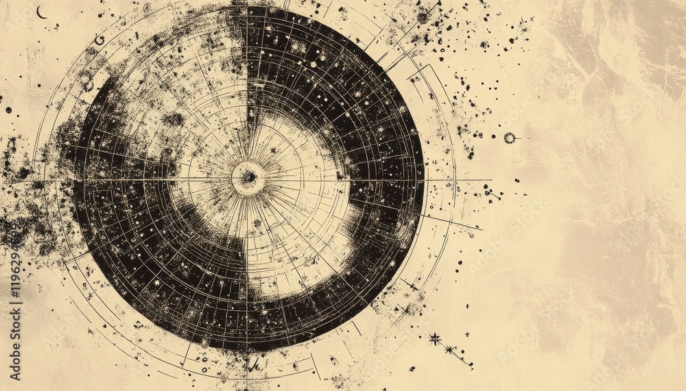 Fototapete abstract grunge background with disintegrating circle texture