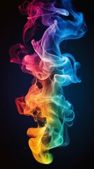 Obraz premium Abstract colorful smoke swirls on black