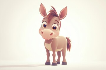 Adorable cartoon donkey illustration
