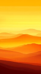 Obraz premium Sunset over rolling hills, warm colors.