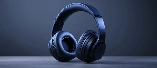 Sleek Blue Headphones: Immersive Audio Experience
