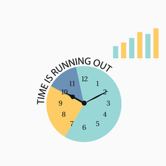 Time is running out icon isolated on white background clock technology vector design illustration.