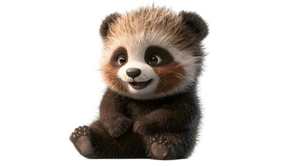 Obraz premium Cute panda cub playing joyfully in a bright studio adorable animal illustration whimsical atmosphere