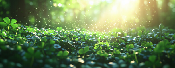 grass with dew drops , st patrick day background