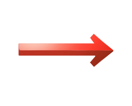  Red arrow, right-pointing direction sign on a transparent background (2)
