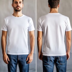 Classic White Crew Neck T-Shirt Mockup for Men's Fashion