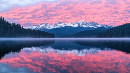 Fototapeta premium A lake with mountains in the background