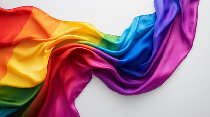 Fototapeta premium Rainbow Pride Flag Draped Fabric, LGBTQIA+ Symbol, Gay Pride Month