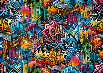 Vibrant Urban Graffiti. Abstract Colorful Street Art Design