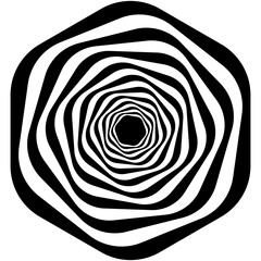 Abstract Black and White Concentric Ring Pattern Design