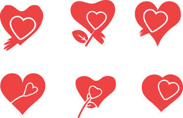 heart shaped balloons illustration for valentine day 