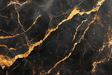 Fototapeta premium Black and Gold Marble Digital Background with Smooth Flow, Generative AI