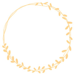 Aesthetic simple round leaves in pastel color  background for print, background product, background sale, background photo, salon, cake bakery, nails art, online shop, etc. frame with flowers.