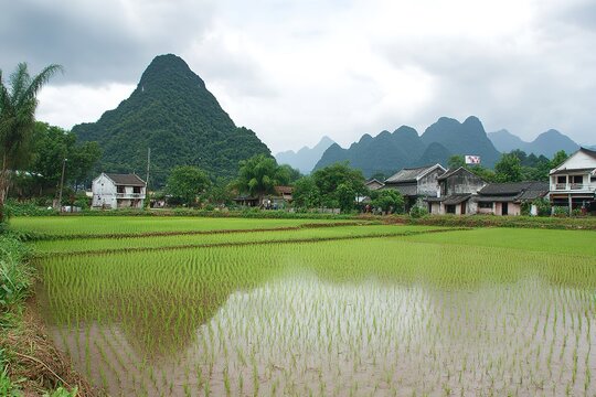 Breathtaking Panoramic Vista: Serene Y9 Landscape, Majestic Mountains, Rolling Hills, Lush Greenery,