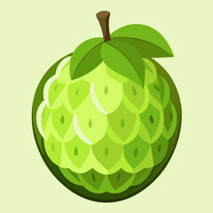 vector illustration of an cherimoya