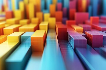 Obraz premium 3D Abstract Digital Business Concept, Generative AI