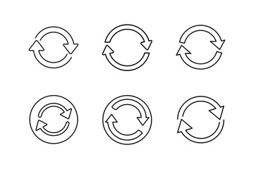 sync icon line art vector illustration