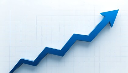 Obraz premium A Blue Growth Trend Graph Illustrates Positive Financial Progress
