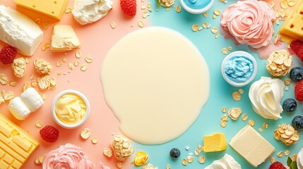 Elegant Arrangement of White Plates with Colorful Blue and Yellow Accents Creating a Stunning Display