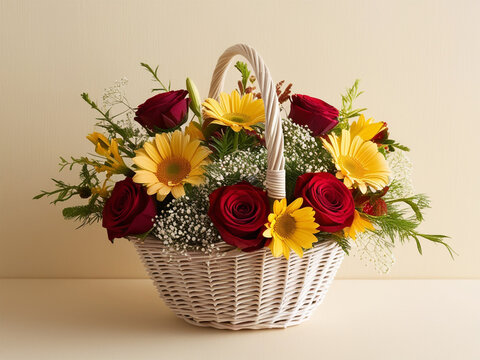 bouquet of flowers in a basket - Powered by Adobe