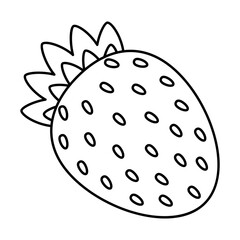 Ripe strawberry. Vector outline illustration