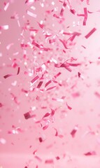 Festive pink confetti falling, creating a cheerful celebration, suitable for many occasions