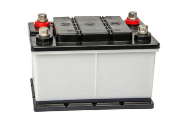 Fototapeta premium White rectangular car battery isolated with transparent background