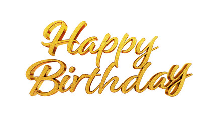 HAPPY BIRTHDAY Cursive Gold Text Logo