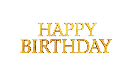 HAPPY BIRTHDAY Serif Gold Text Logo